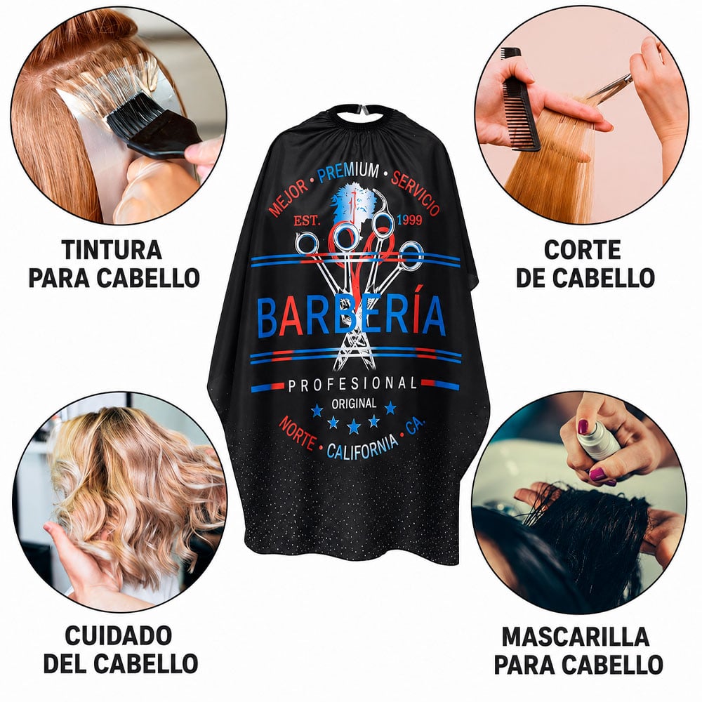 CAPA DE PELUQUERÍA PROFESIONAL PARA CORTE DE CABELLO BARBERÍA - 3