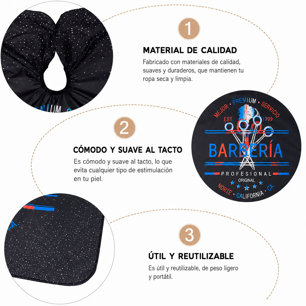 CAPA DE PELUQUERÍA PROFESIONAL PARA CORTE DE CABELLO BARBERÍA - 4