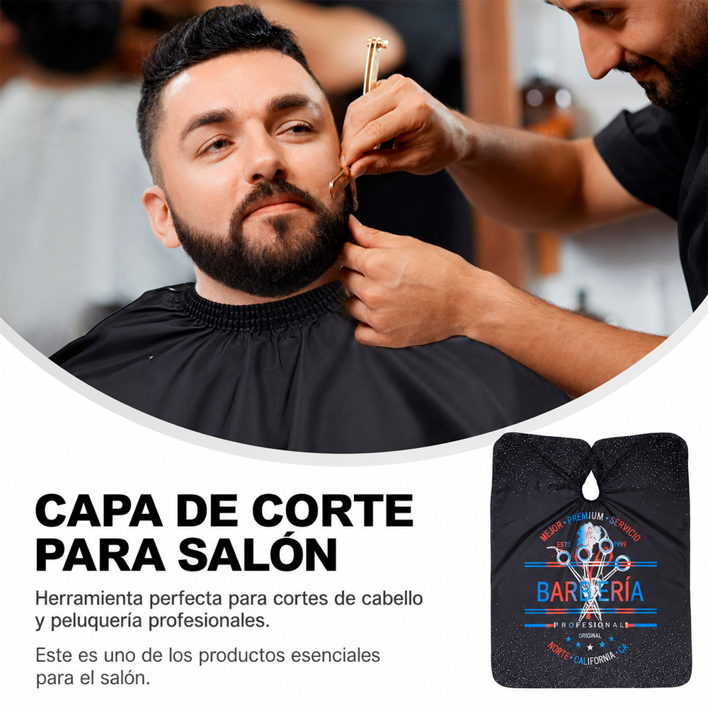 CAPA DE PELUQUERÍA PROFESIONAL PARA CORTE DE CABELLO BARBERÍA - 5