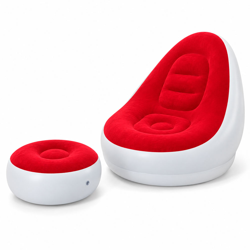 SILLÓN INFLABLE CON REPOSAPIÉS PARA DESCANSO SALA Y DORMITORIO - 1