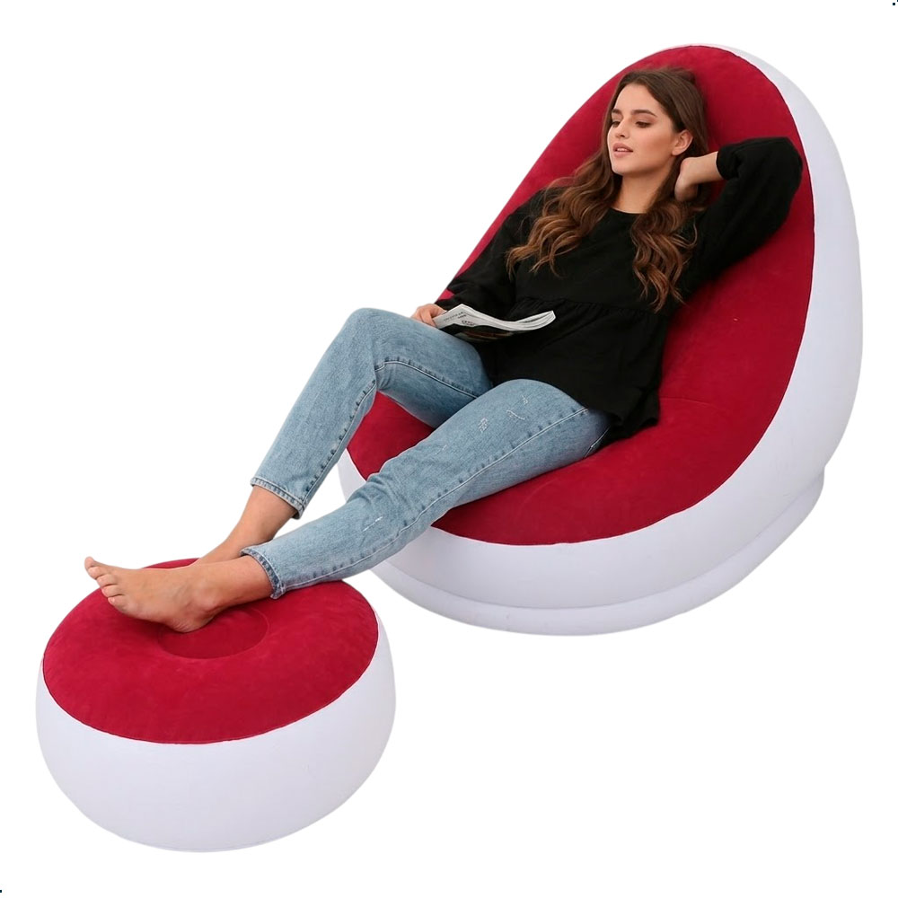 SILLÓN INFLABLE CON REPOSAPIÉS PARA DESCANSO SALA Y DORMITORIO - 2
