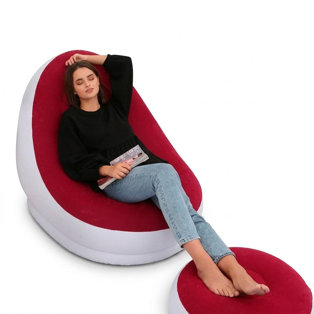 SILLÓN INFLABLE CON REPOSAPIÉS PARA DESCANSO SALA Y DORMITORIO - 5