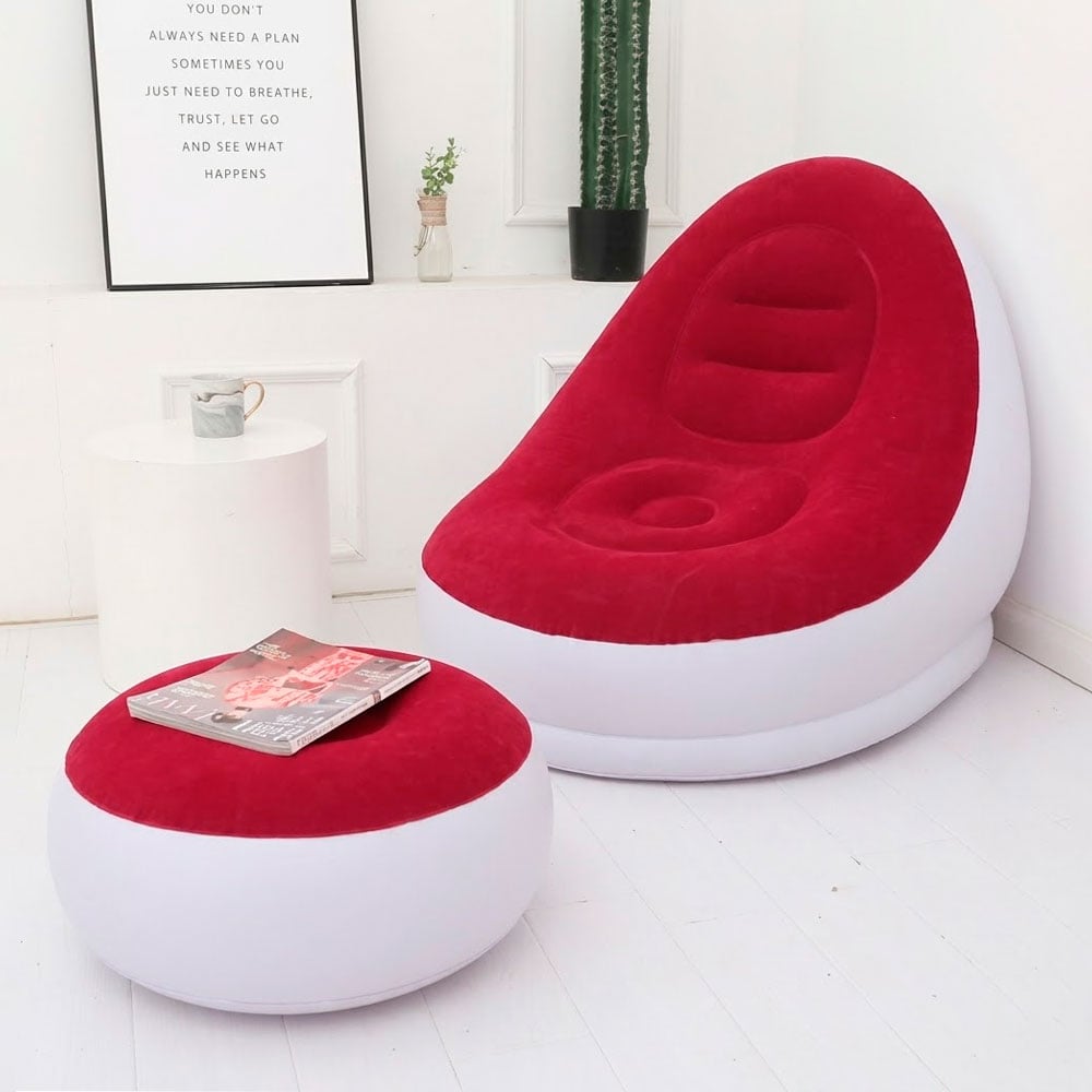 SILLÓN INFLABLE CON REPOSAPIÉS PARA DESCANSO SALA Y DORMITORIO - 6
