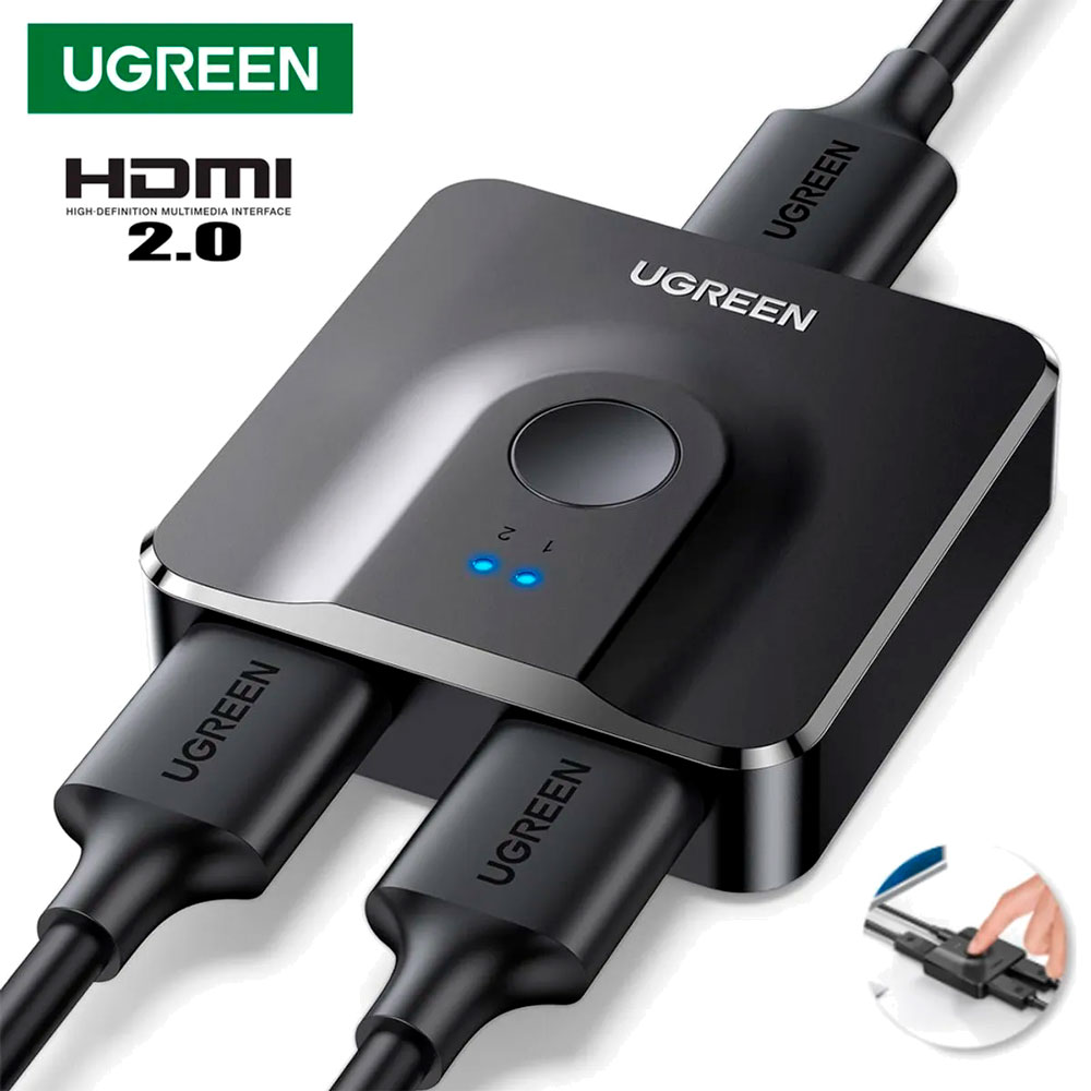 UGREEN SWITCH HDMI 4K BIDIRECCIONAL SELECTOR 2 PUERTOS HDMI - 1