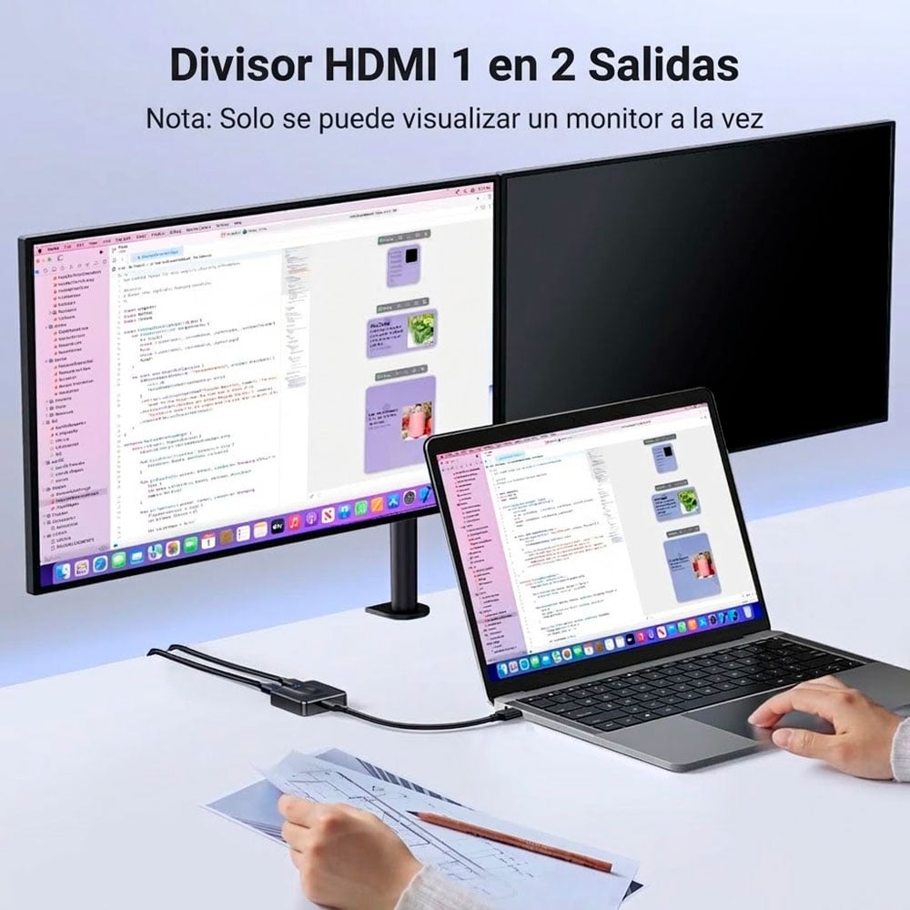 UGREEN SWITCH HDMI 4K BIDIRECCIONAL SELECTOR 2 PUERTOS HDMI - 2