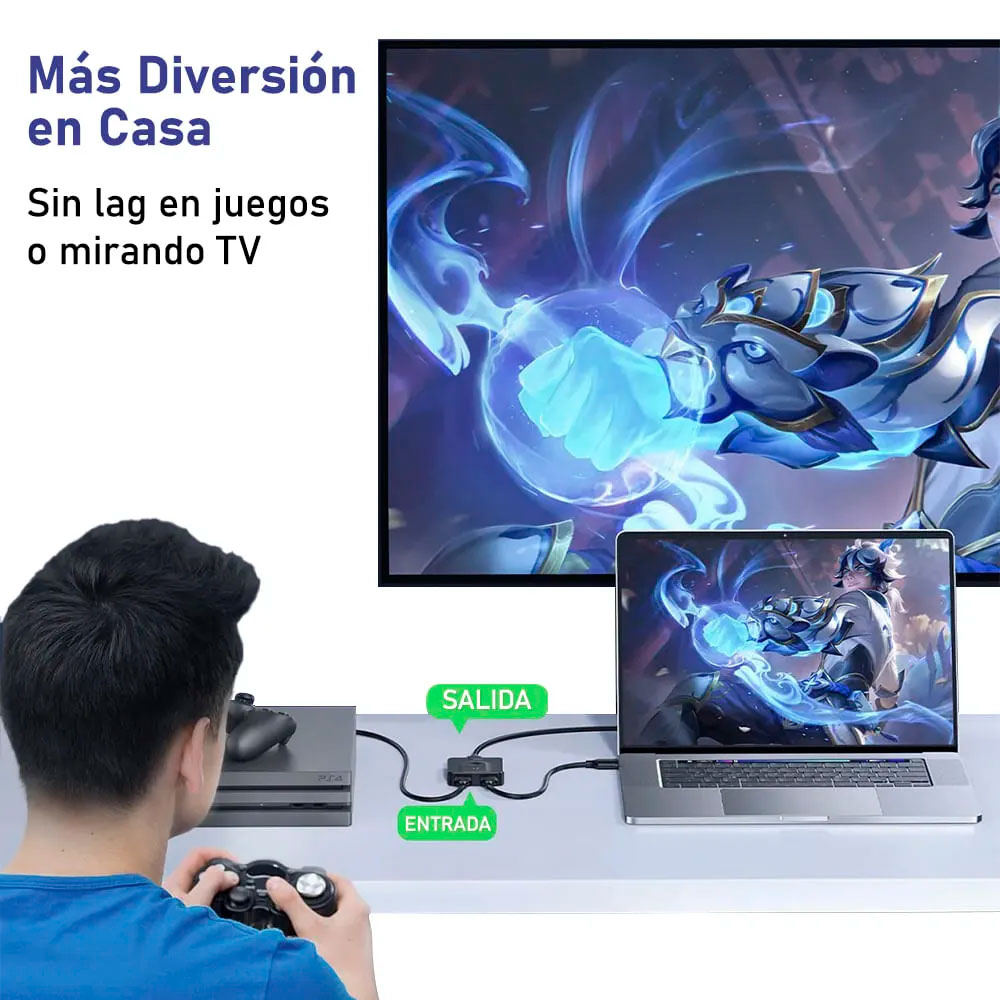 UGREEN SWITCH HDMI 4K BIDIRECCIONAL SELECTOR 2 PUERTOS HDMI - 5