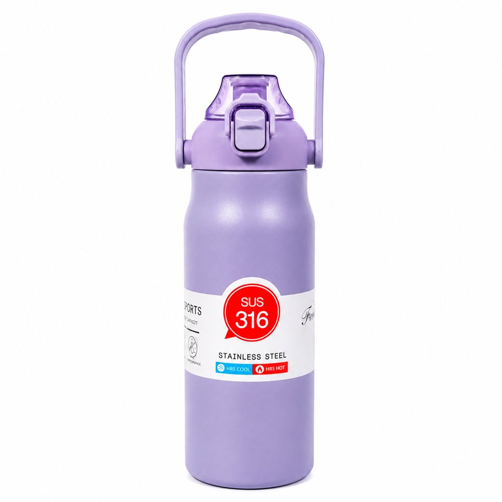 BOTELLA TÉRMICA 1200ML ACERO INOXIDABLE CON ASA Y TAPA SEGURA - 1