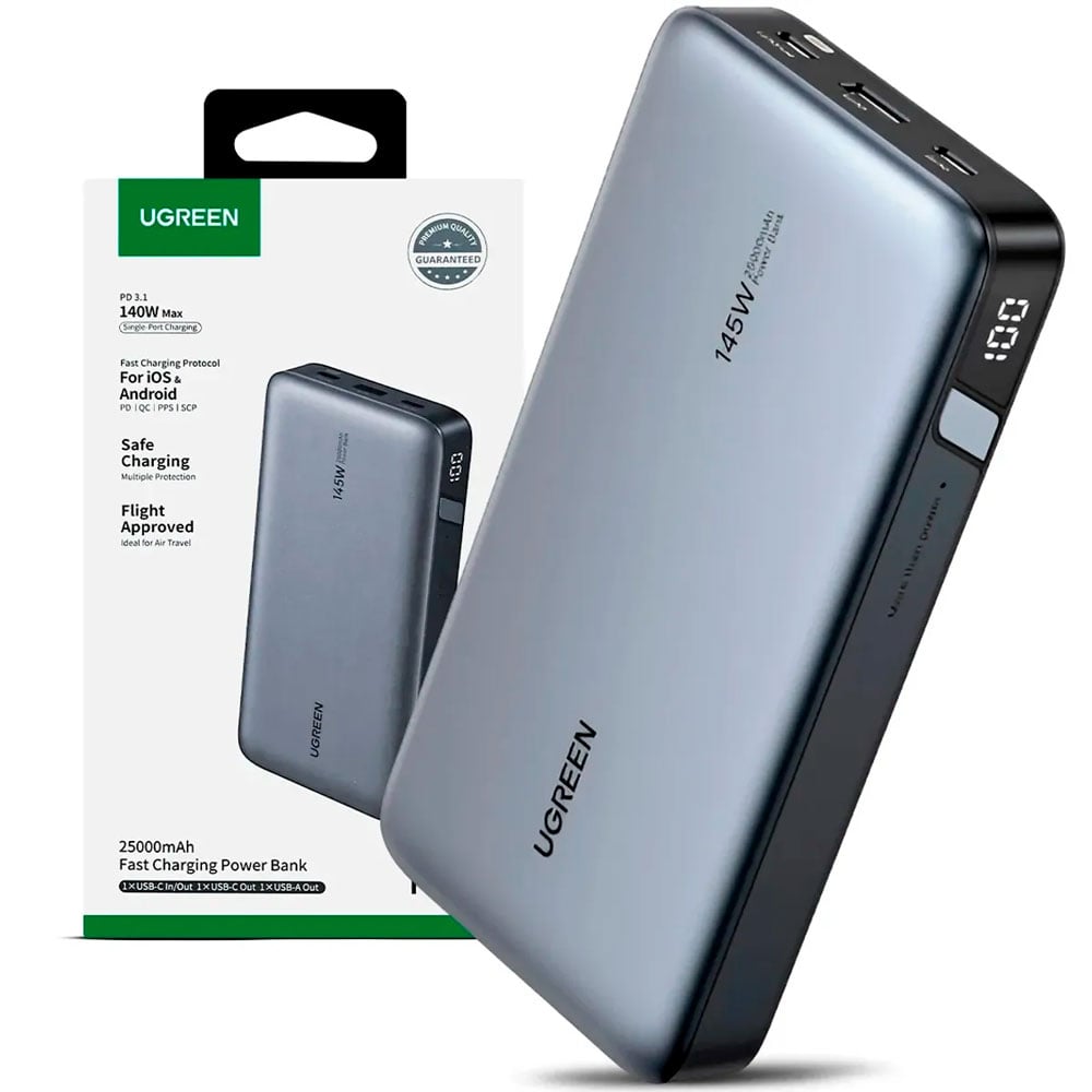 POWER BANK UGREEN 25000MAH 145W USB-C CARGA RÁPIDA LAPTOPS, CELULARES, TABLETS - 1
