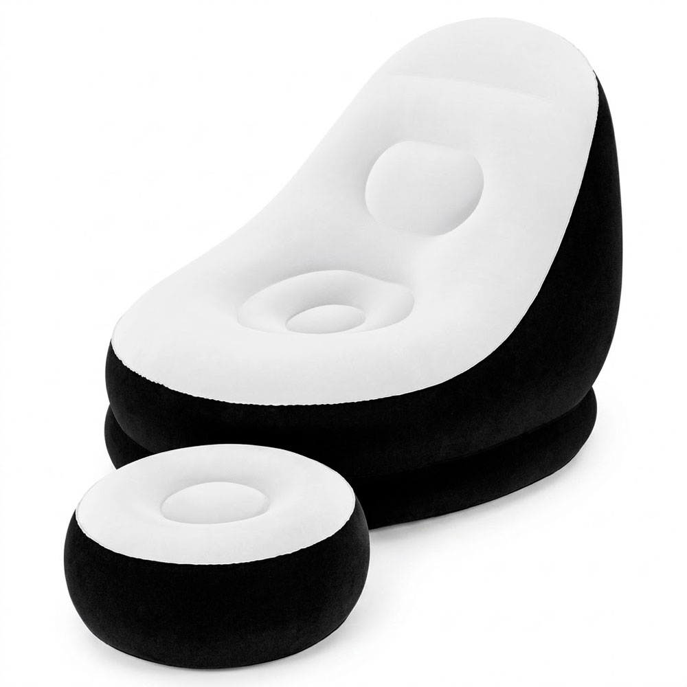 SILLÓN INFLABLE INDIVIDUAL CON REPOSAPIÉS CÓMODO Y PORTÁTIL - 2