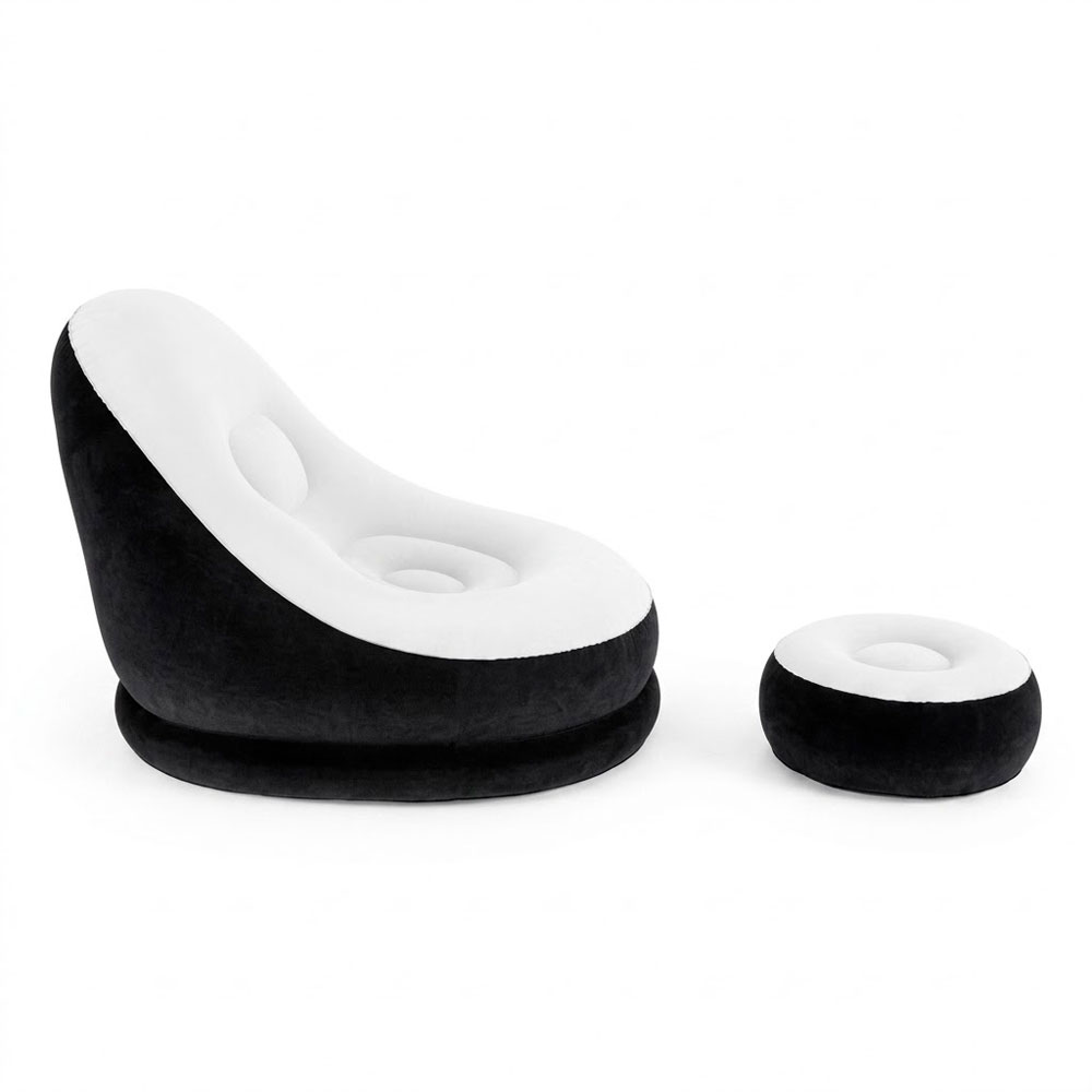 SILLÓN INFLABLE INDIVIDUAL CON REPOSAPIÉS CÓMODO Y PORTÁTIL - 4