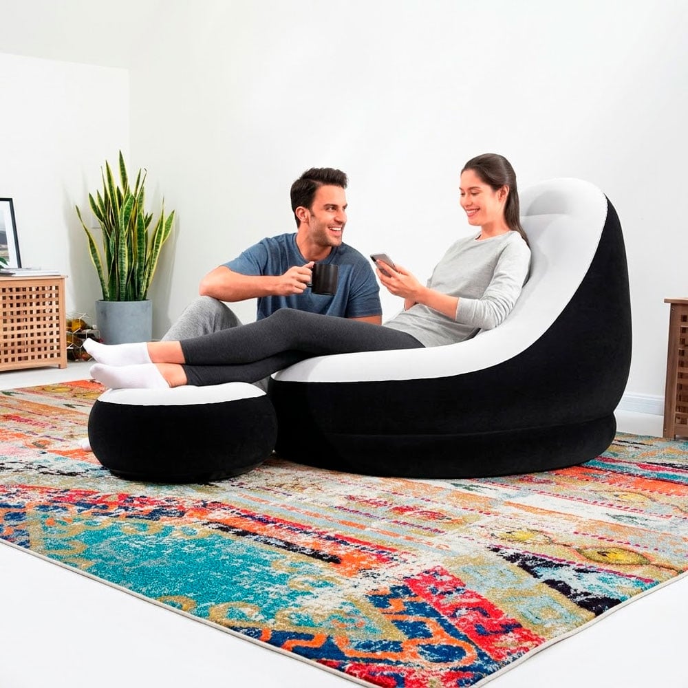 SILLÓN INFLABLE INDIVIDUAL CON REPOSAPIÉS CÓMODO Y PORTÁTIL - 7