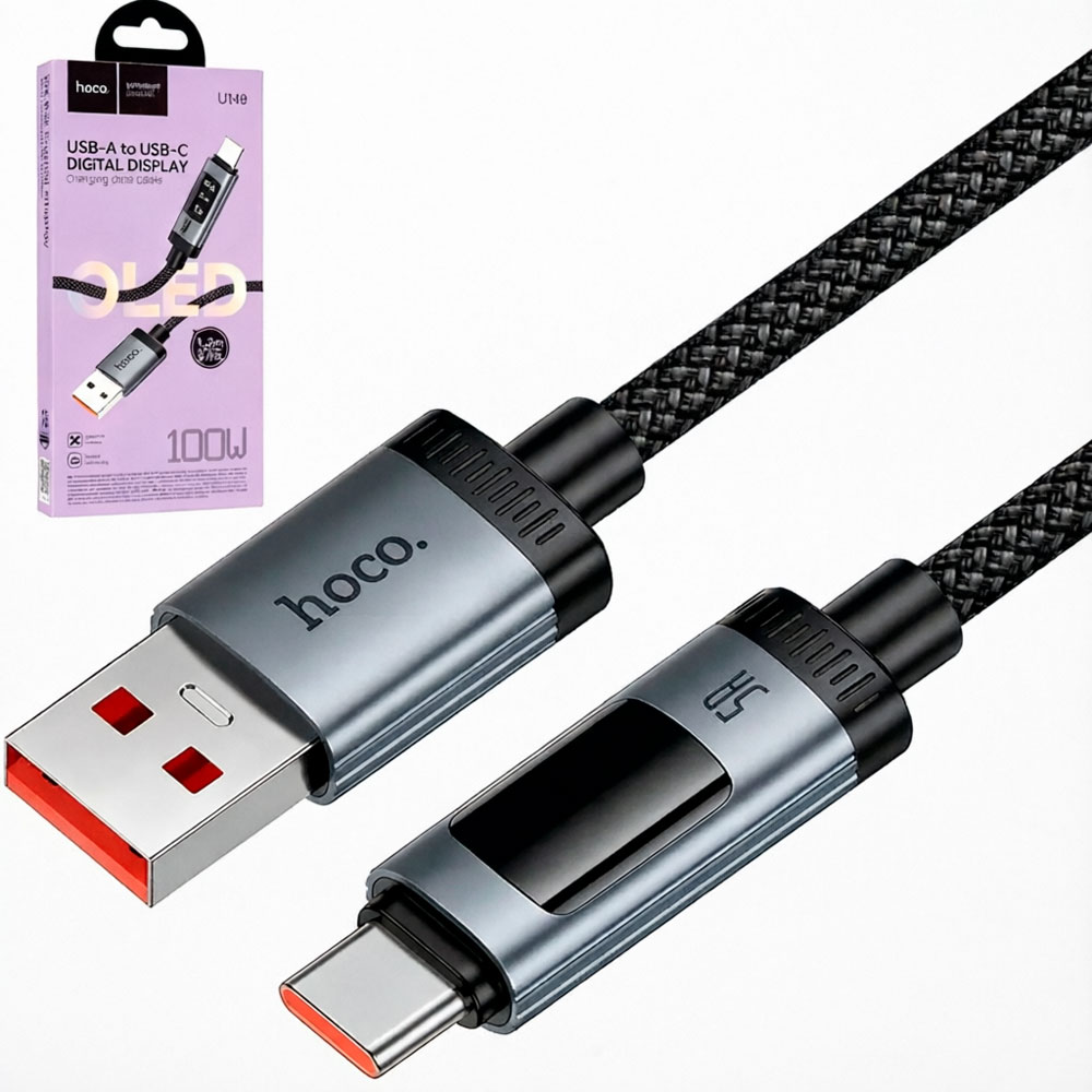 HOCO U148 CABLE USB A TIPO C 100W PANTALLA OLED 1.2M CARGA RAPIDA - 1