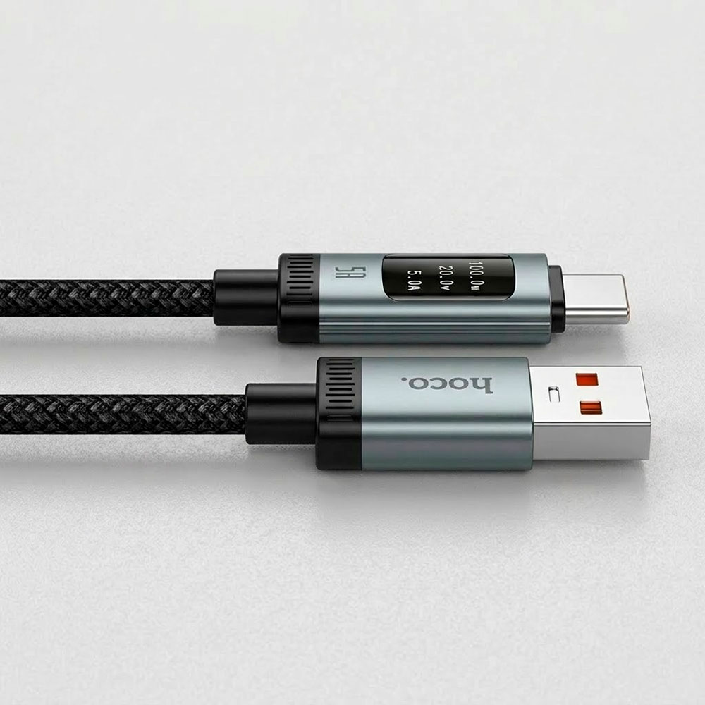 HOCO U148 CABLE USB A TIPO C 100W PANTALLA OLED 1.2M CARGA RAPIDA - 2