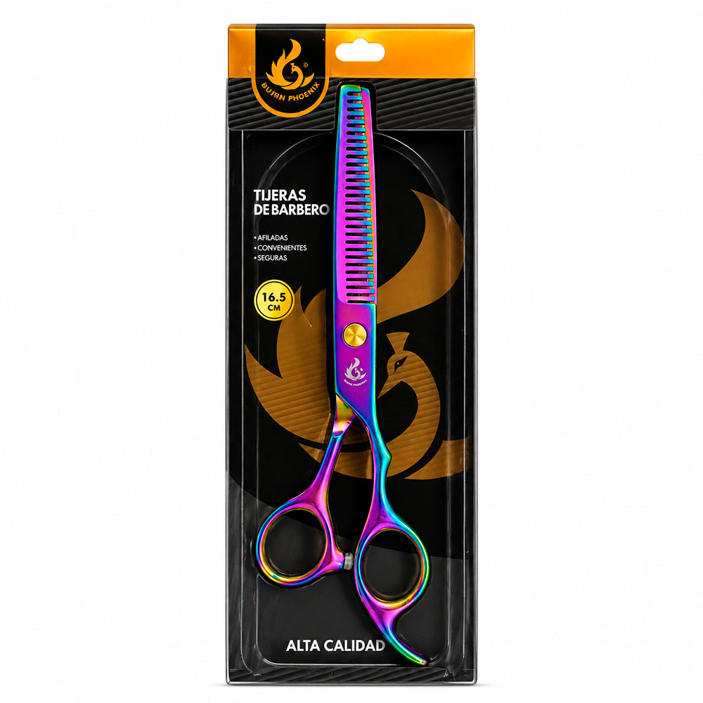 TIJERA DE PULIR GOLDEN PHOENIX PROFESIONAL PARA BARBERÍA 16.5CM - 1