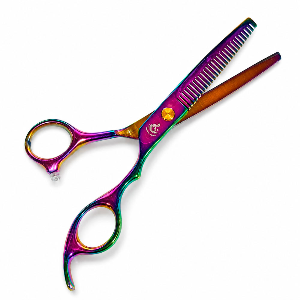 TIJERA DE PULIR GOLDEN PHOENIX PROFESIONAL PARA BARBERÍA 16.5CM - 2