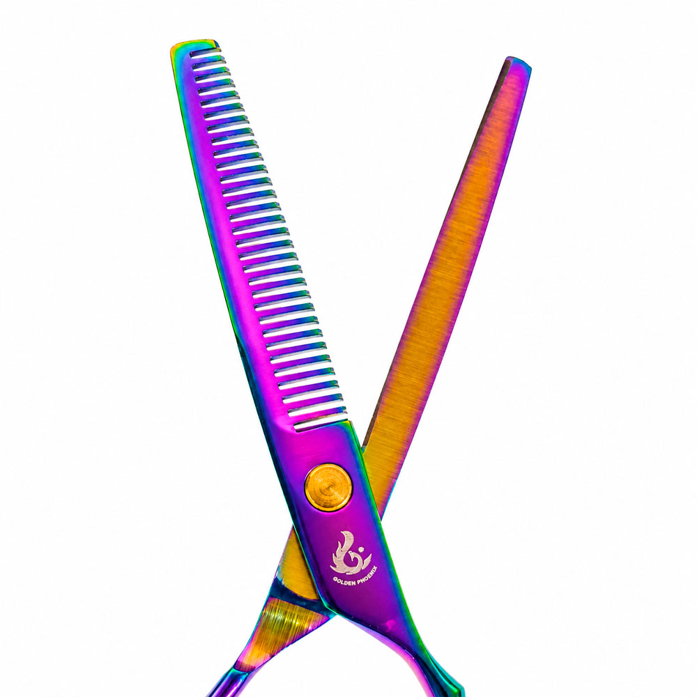 TIJERA DE PULIR GOLDEN PHOENIX PROFESIONAL PARA BARBERÍA 16.5CM - 3
