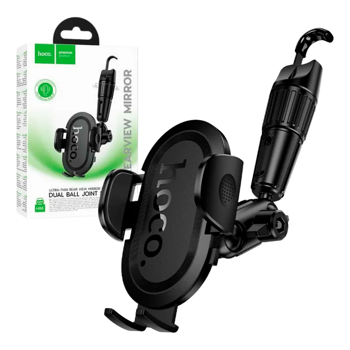 SOPORTE CELULAR AUTO HOCO H88 PARA ESPEJO RETROVISOR 360° - 5