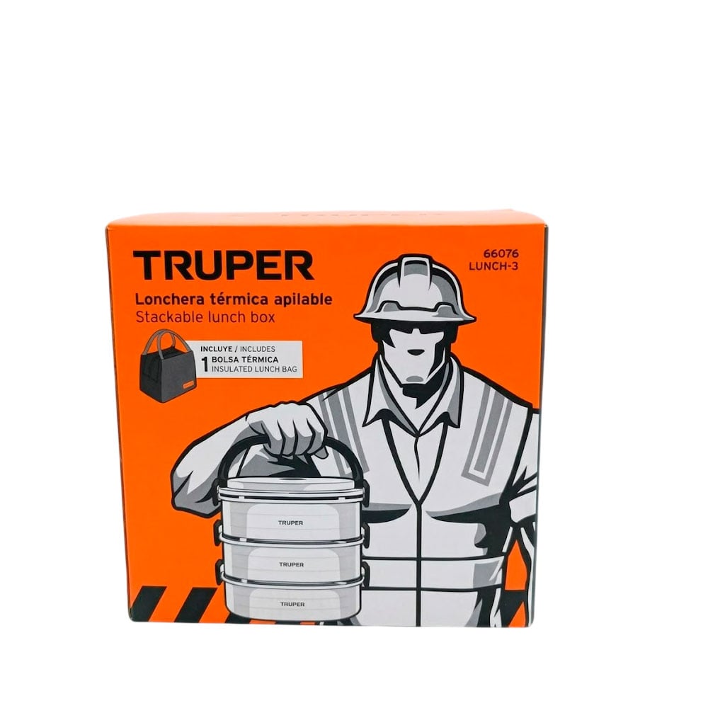 TRUPER LONCHERA TÉRMICA 3 NIVELES CON TERMO ACERO 700ML - 3