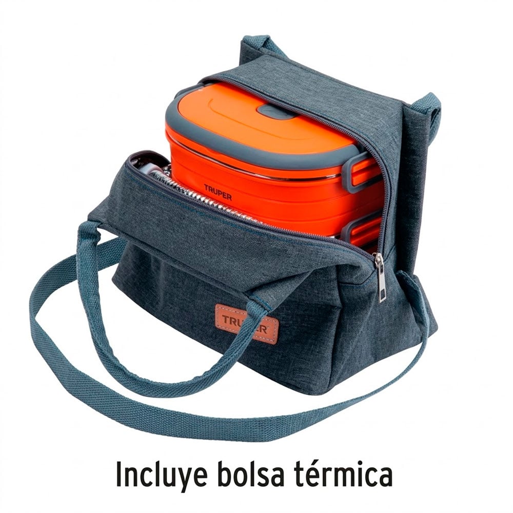 TRUPER LONCHERA TÉRMICA 3 NIVELES CON TERMO ACERO 700ML - 7