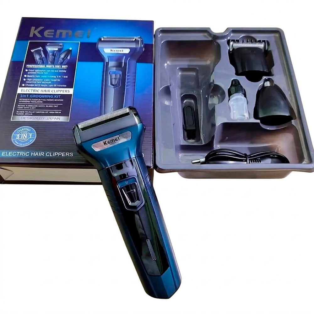MÁQUINA 3 EN 1 KEMEI KM-6330 AFEITADORA Y CORTAPELO - 1