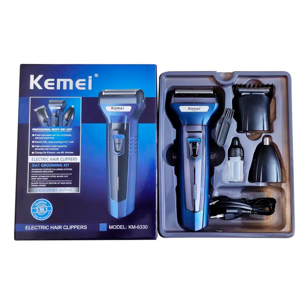 MÁQUINA 3 EN 1 KEMEI KM-6330 AFEITADORA Y CORTAPELO - 2