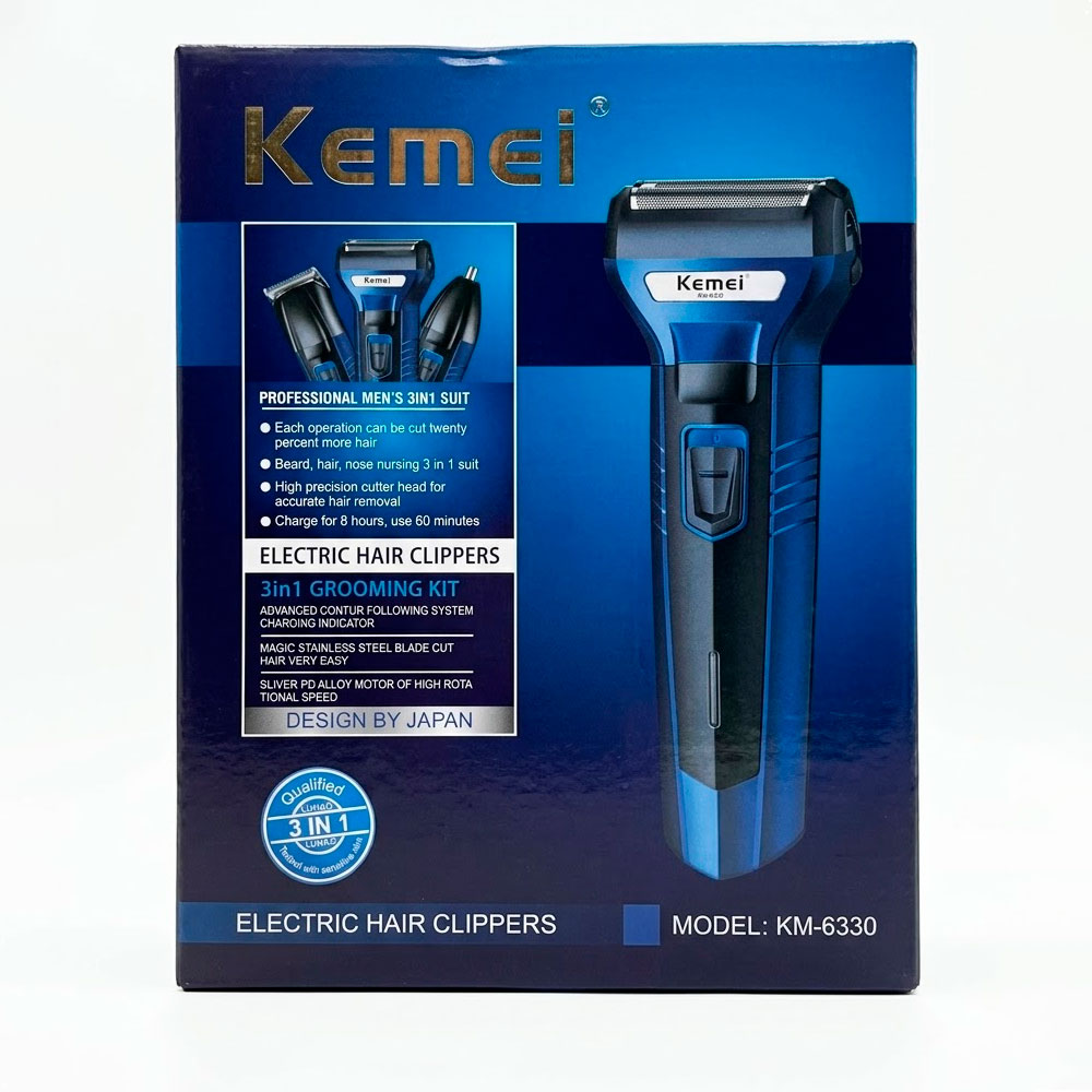 MÁQUINA 3 EN 1 KEMEI KM-6330 AFEITADORA Y CORTAPELO - 4