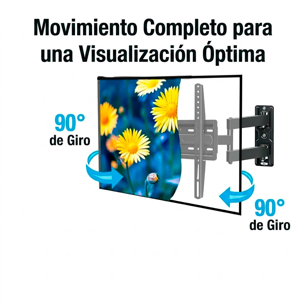 RACK TV ARTICULADO 26 A 55 PULGADAS SOPORTE PARED AJUSTABLE - 3