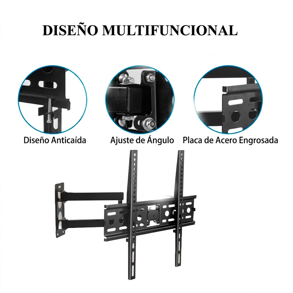 RACK TV ARTICULADO 26 A 55 PULGADAS SOPORTE PARED AJUSTABLE - 5