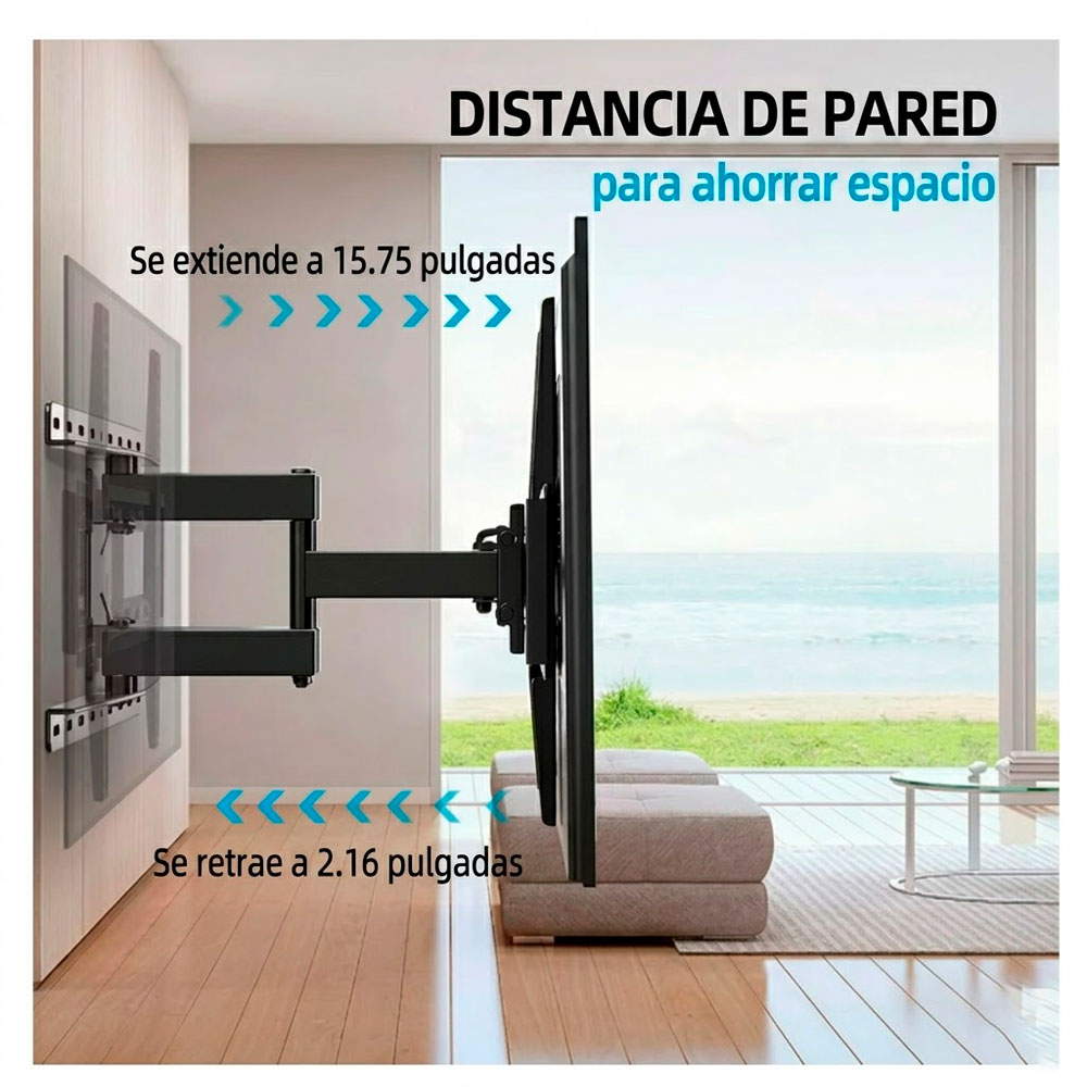 RACK TV ARTICULADO 26 A 55 PULGADAS SOPORTE PARED AJUSTABLE - 6