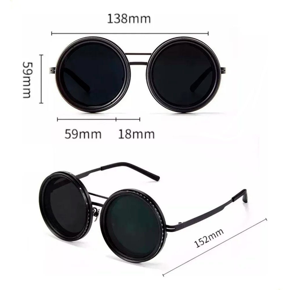 LENTES DE SOL CRIXALIS POLARIZADOS CIRCULAR RETRO UV400 REGULABLE - 3