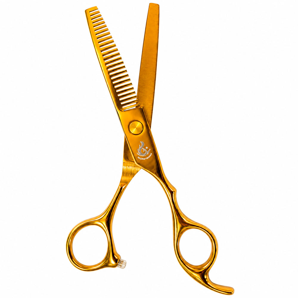 TIJERA DE PULIR GOLDEN PHOENIX PROFESIONAL PARA BARBERÍA 16.5CM - 3