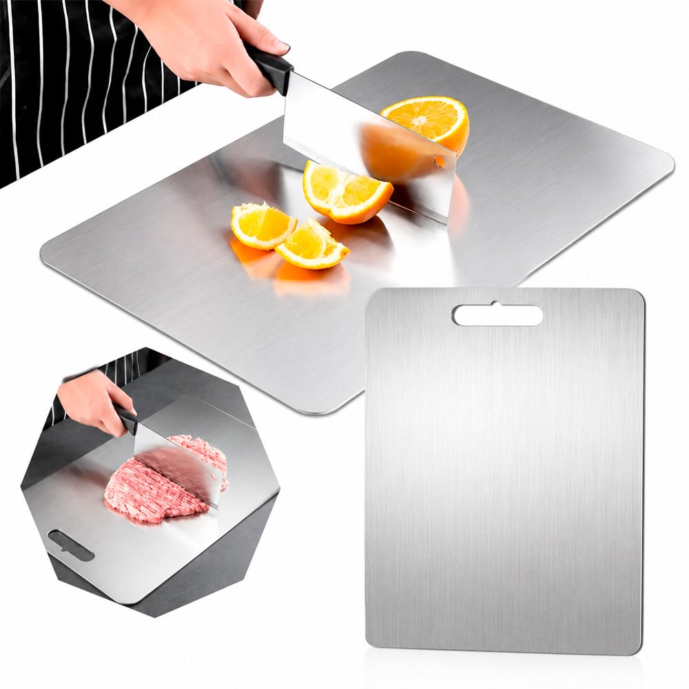 1. TABLA DE PICAR ACERO INOXIDABLE 30X44 CM PARA COCINA 8 MM - 7