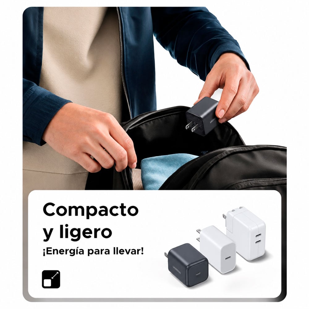 CARGADOR UGREEN 45W GAN USB-C CARGA RÁPIDA PARA CELULAR - 3