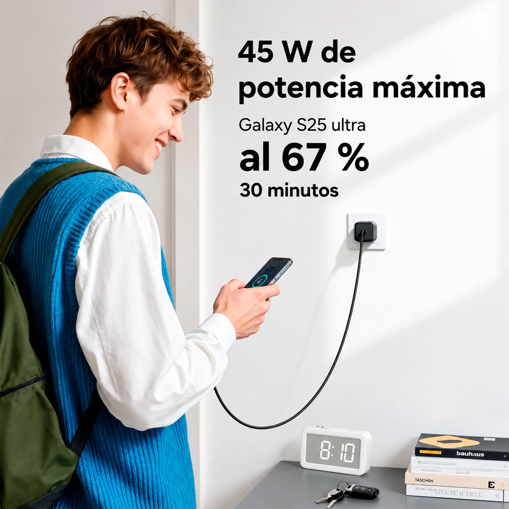 CARGADOR UGREEN 45W GAN USB-C CARGA RÁPIDA PARA CELULAR - 7