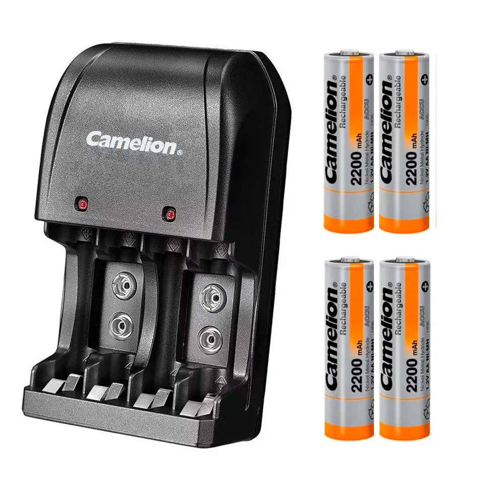 CARGADOR CAMELION BC-0904SM CON 4 PILAS AA RECARGABLES - 1