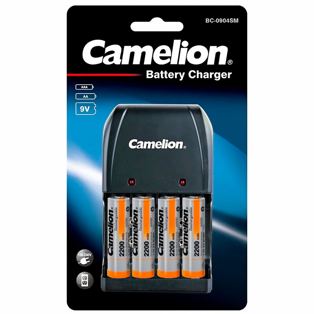 CARGADOR CAMELION BC-0904SM CON 4 PILAS AA RECARGABLES - 5