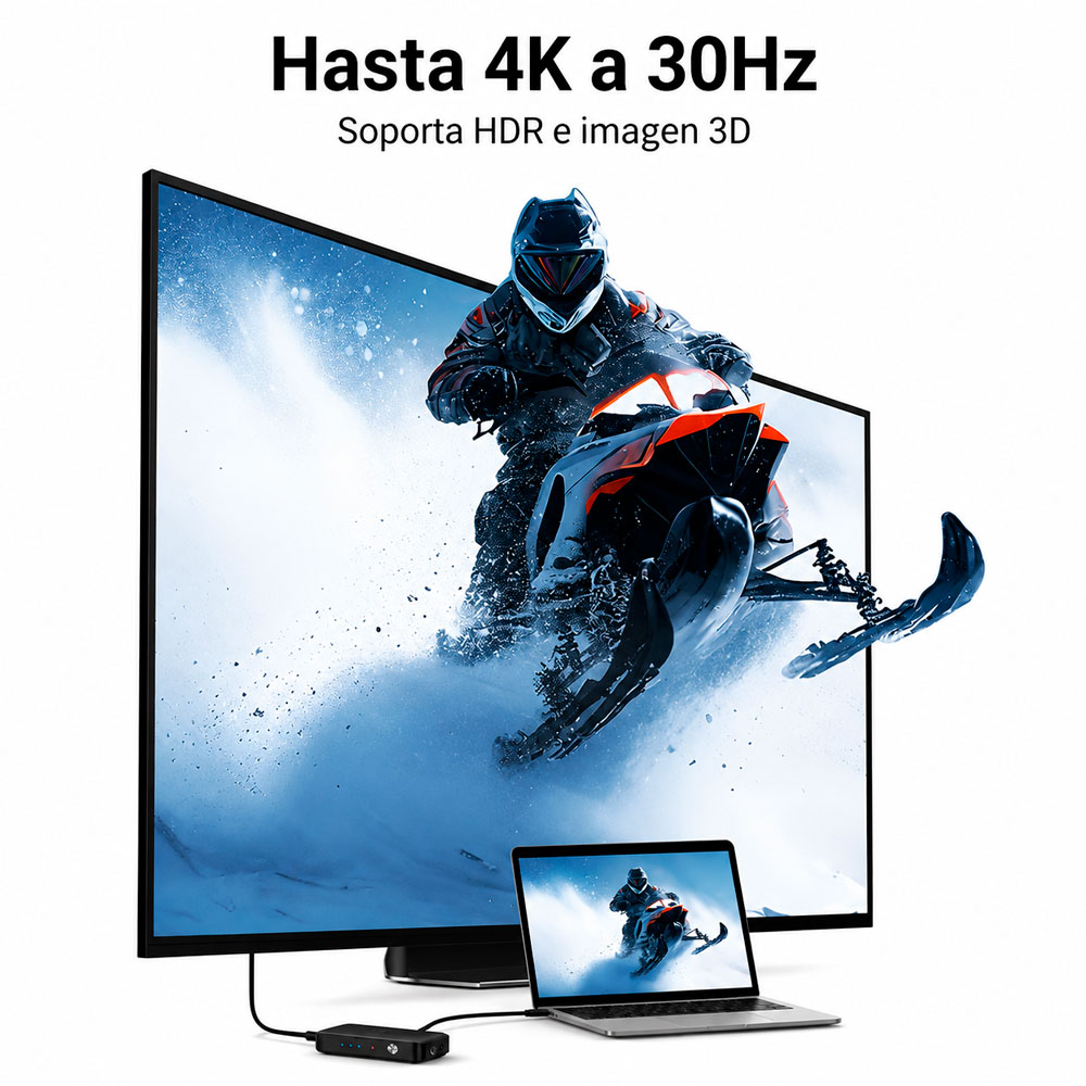 UGREEN SWITCH HDMI 3 ENTRADAS 1 SALIDA 4K 30HZ UGREEN CON CONTROL - 7