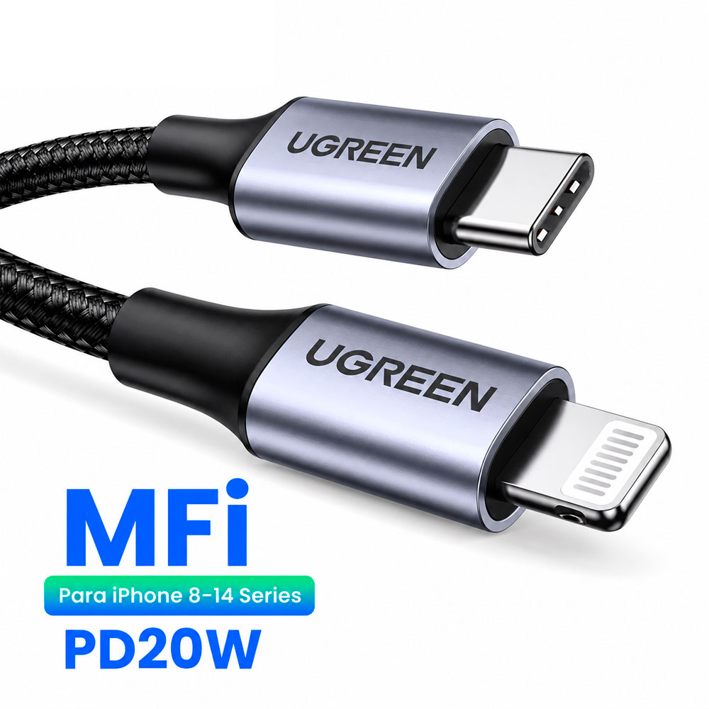 CABLE USB C A LIGHTNING 20W UGREEN CARGA RÁPIDA PD PARA IPHONE - 9