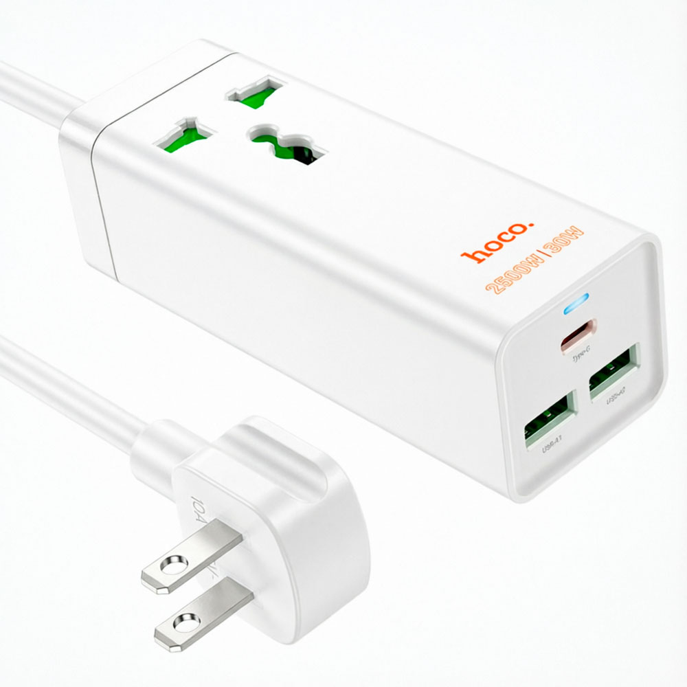 EXTENSIÓN ELÉCTRICA CON CARGA RAPIDAHOCO AC9 USB-C 2 USB-A CARGA 30W - 3