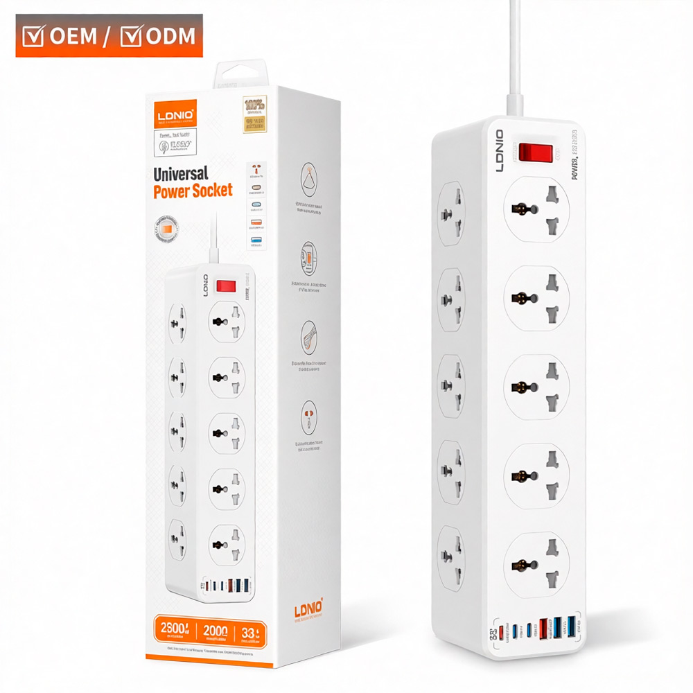 REGLETA TOMACORRIENTE LDNIO SC10610C CARGA RAPIDA USB - C 2M - 2