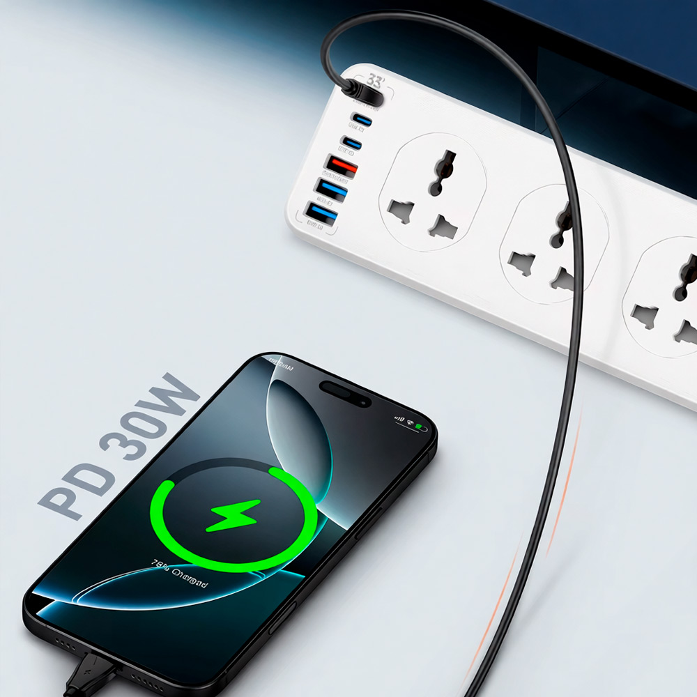 REGLETA TOMACORRIENTE LDNIO SC10610C CARGA RAPIDA USB - C 2M - 5