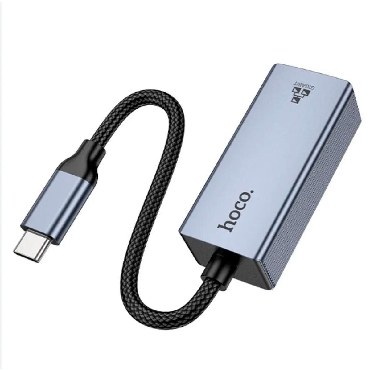 ADAPTADOR USB TIPO C A ETHERNET RJ45 HOCO RED GIGABIT ALTA VELOCIDAD - 1