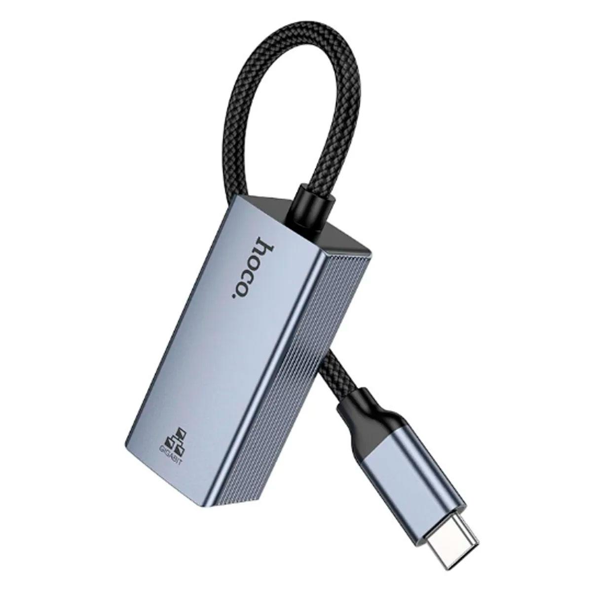 ADAPTADOR USB TIPO C A ETHERNET RJ45 HOCO RED GIGABIT ALTA VELOCIDAD - 7