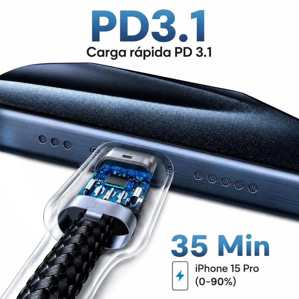 CARGADOR UGREEN X757 NEXODE PRO GAN 100W USB C 3 PUERTOS - 2