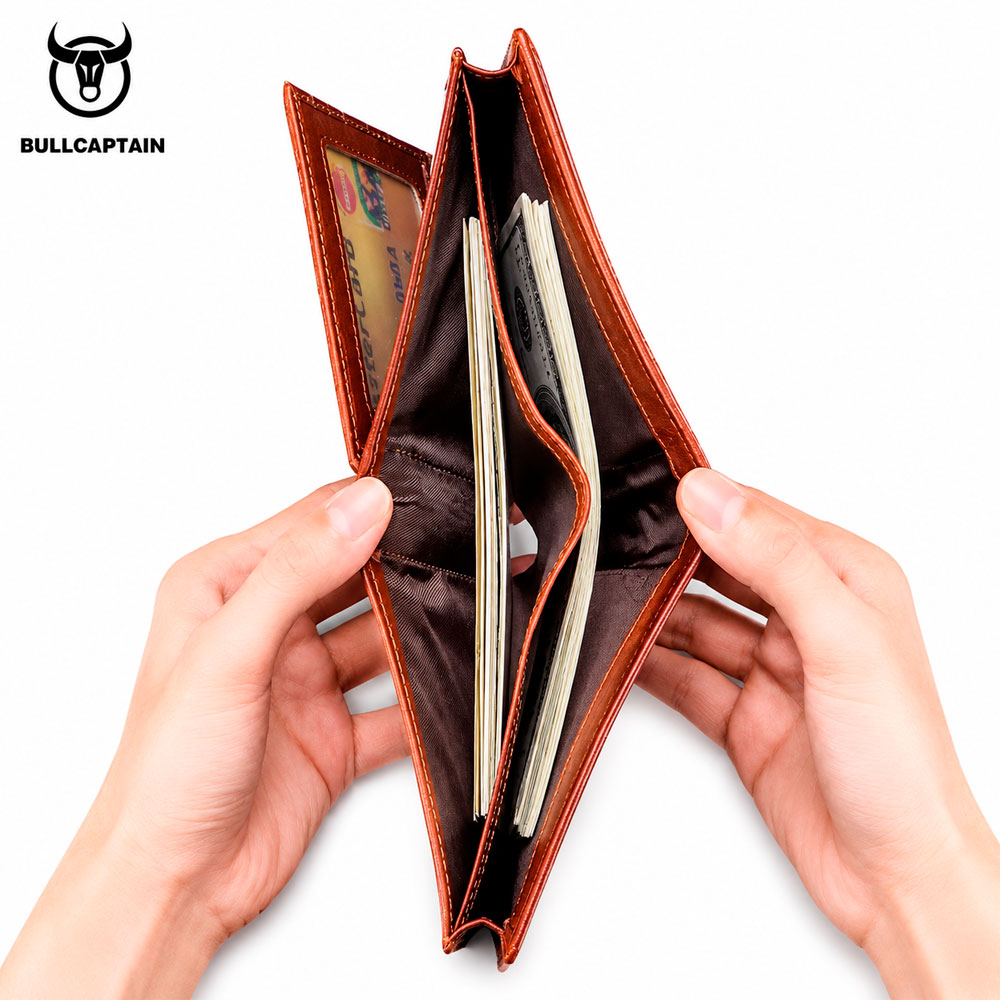 BILLETERA BULLCAPTAIN HOMBRE DE CUERO PARA BILLETES Y TARJETAS - 3