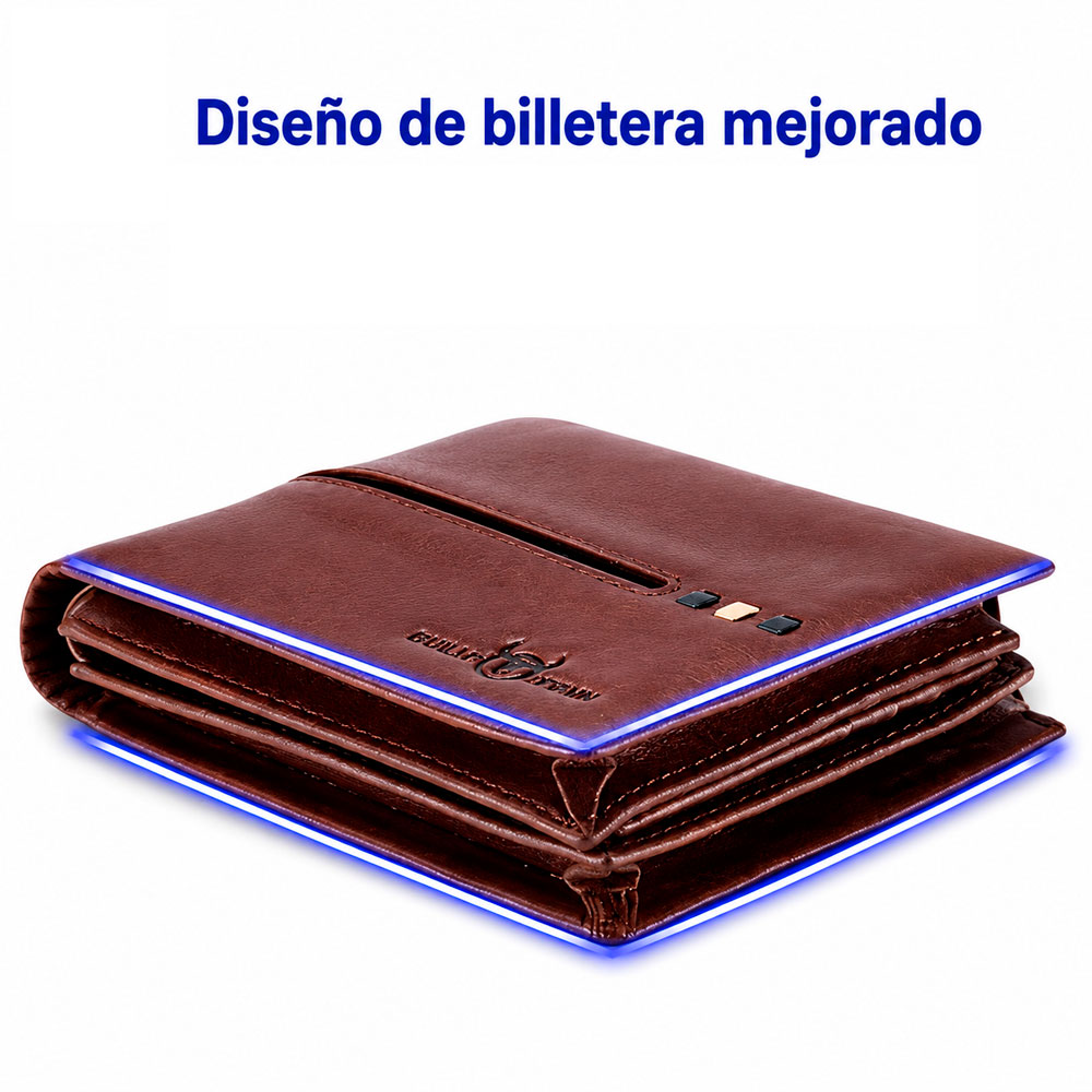BILLETERA BULLCAPTAIN HOMBRE DE CUERO PARA BILLETES Y TARJETAS - 4