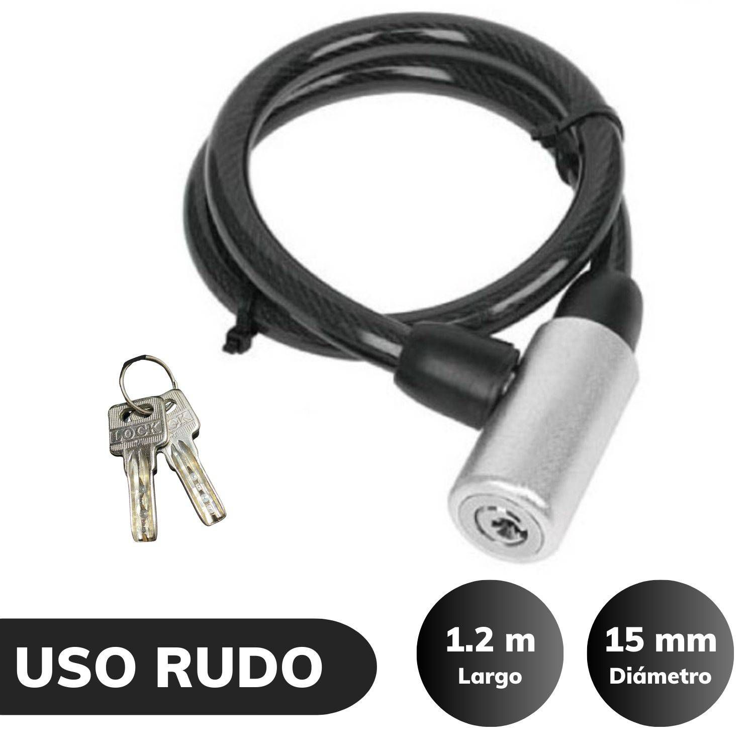 CANDADO CADENA CYA 15MM X 1.2 MT USO RUDO PARA BICICLETAS - 1