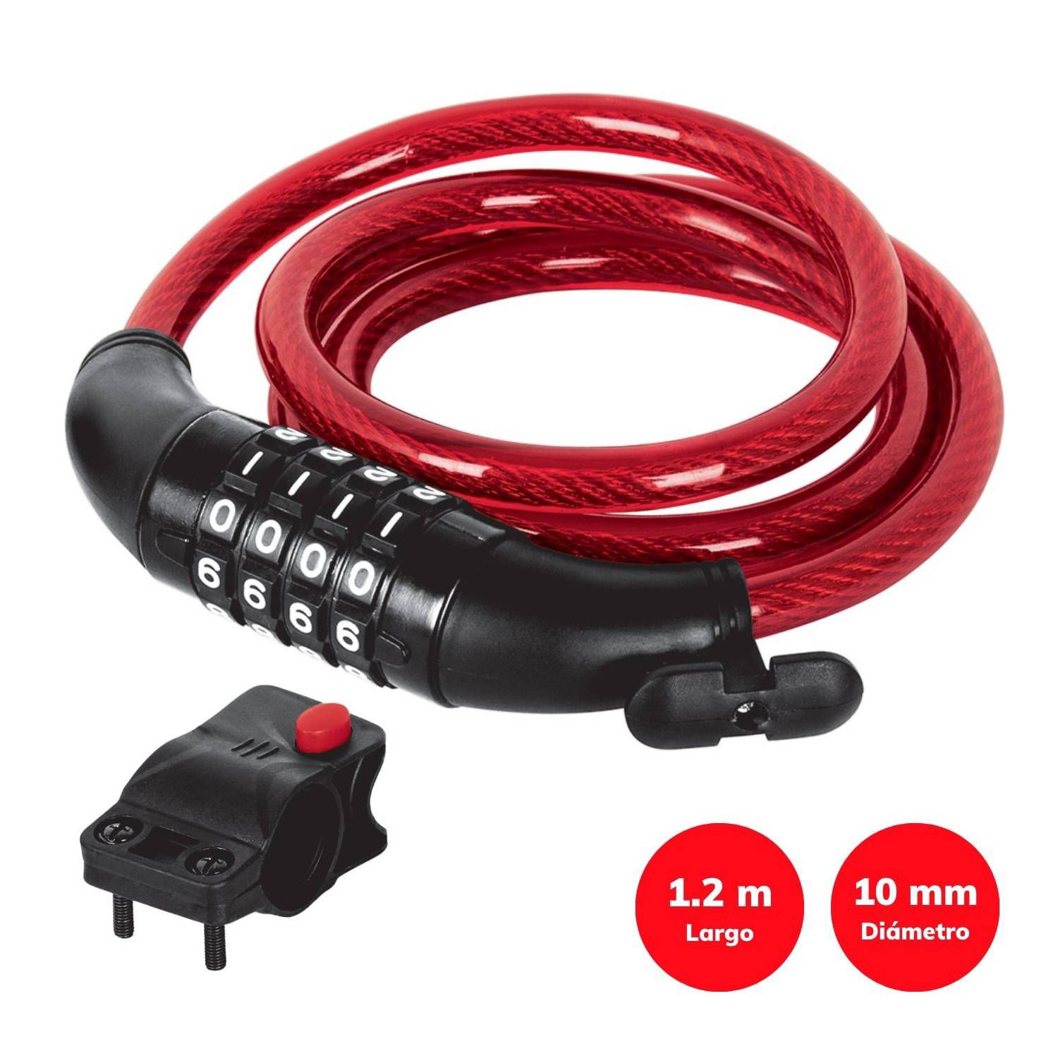 CANDADO HERMEX CB10C CADENA CLAVE BICICLETAS 120 CM X 10 MM - 1