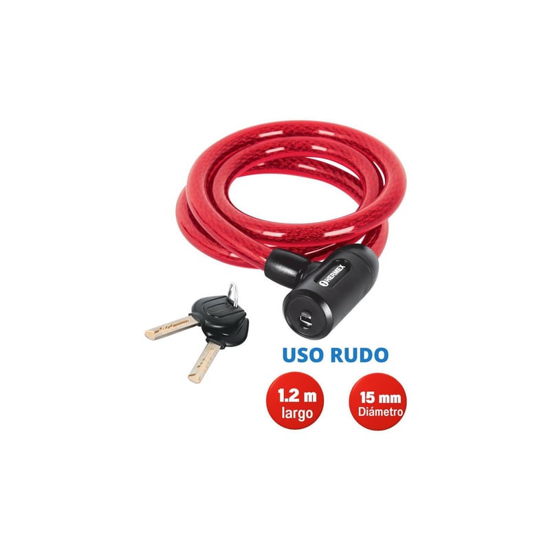 CANDADO HERMEX CB15 CADENA USO RUDO BICICLETAS 120 CM X 15 MM - 1