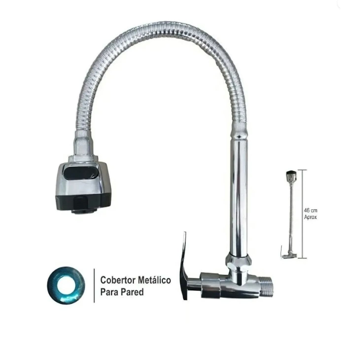 LLAVE PARA LAVADERO FLEXIBLE CROMADO C&A - 3